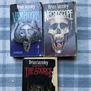 3 Brian Lumley Books - paperback - Necroscope, Vamphyri!, The Source
